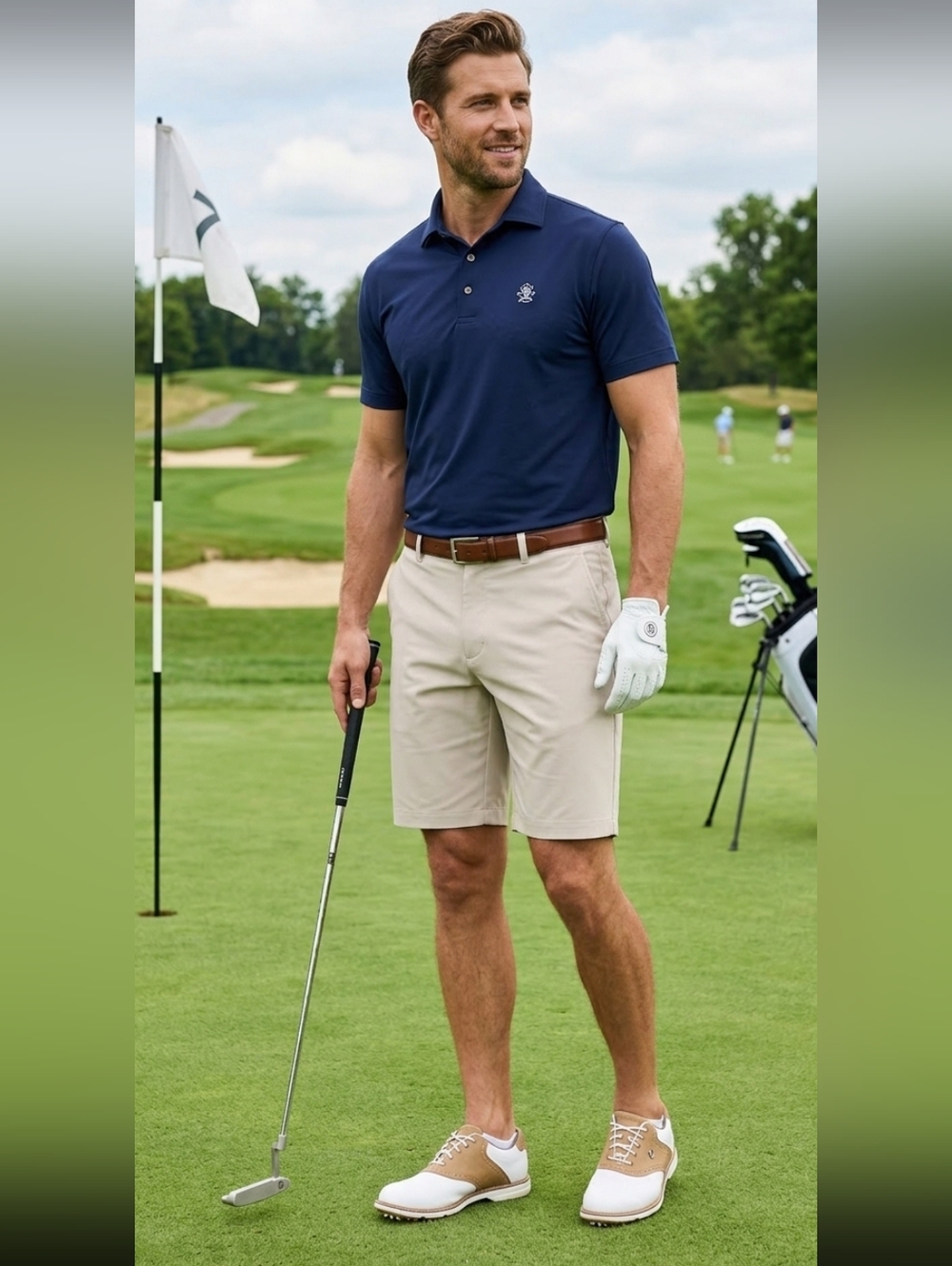 Walter Hagen Men's Perfect 11 Stretch Waistband Golf Shorts! Size 32